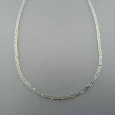 Zilveren Ketting Plat 42 cm  