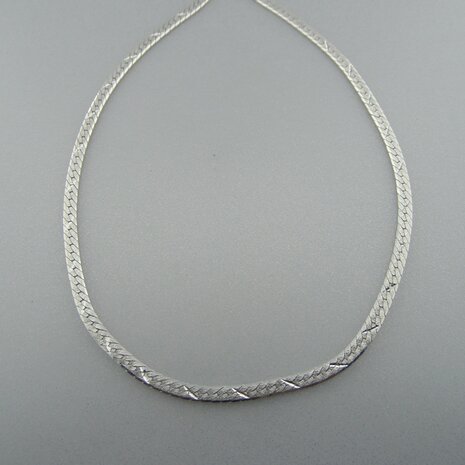 Zilveren Ketting Plat 42 cm  