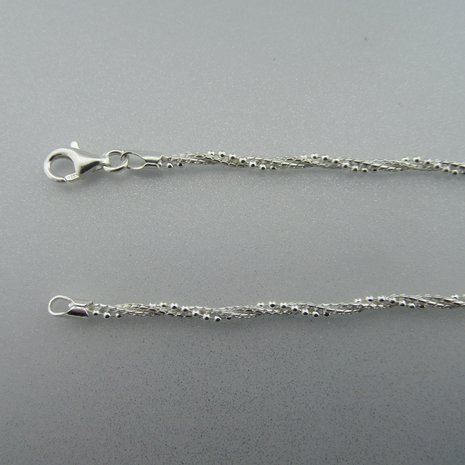 Zilveren Ketting Gedraaid  42 cm  