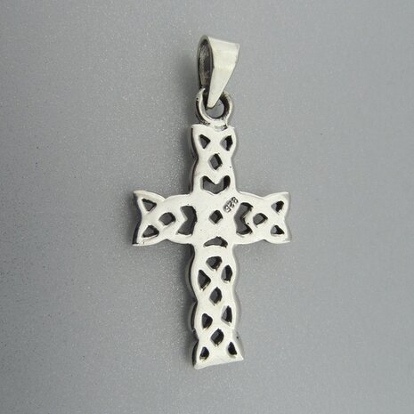 Zilveren Hanger Kruis Keltische Knoop  