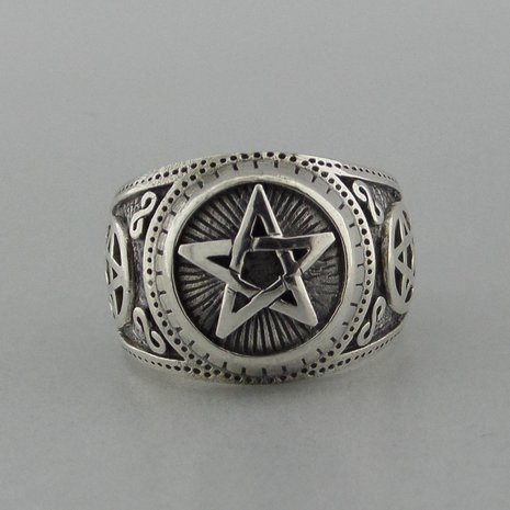 Zilveren Ring Pentagram  