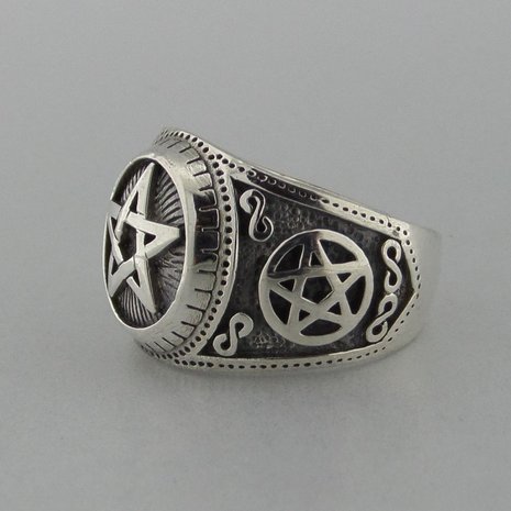 Zilveren Ring Pentagram  