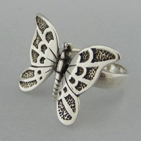 vervagen Premier subtiel Zilveren Ring Vlinder beweegbaar - desierraad