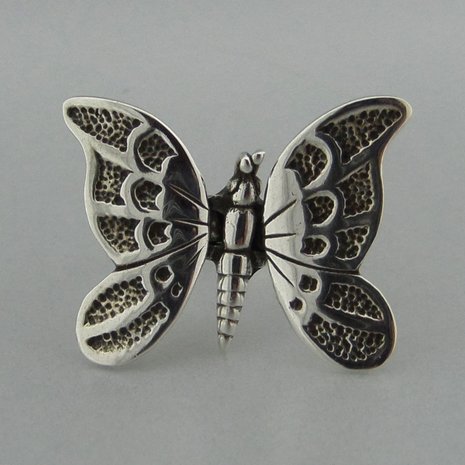 Zilveren Ring Vlinder beweegbaar 