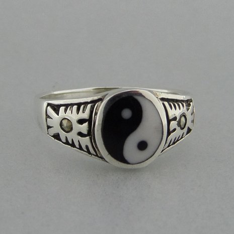 Zilveren Ring Yin-Yang  