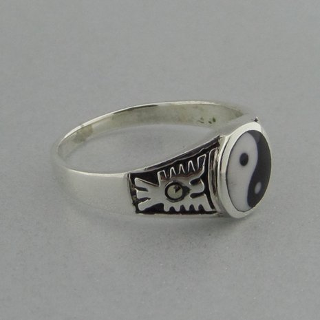 Zilveren Ring Yin-Yang  