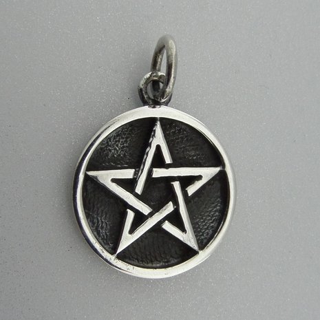 Zilveren Hanger Pentagram Geoxideerd 