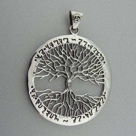 Zilveren Hanger Levensboom met Runentekens  