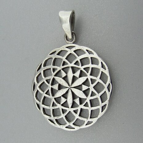 Zilveren Hanger Flower of Life 