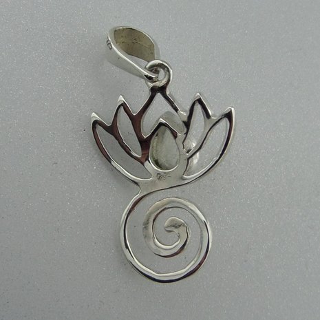 Zilveren Hanger Lotus met Maansteen 