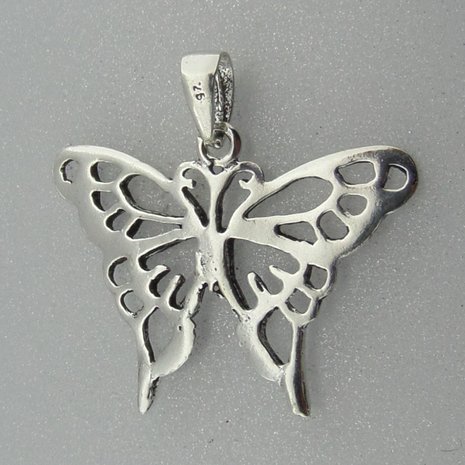 Zilveren Hanger Vlinder    