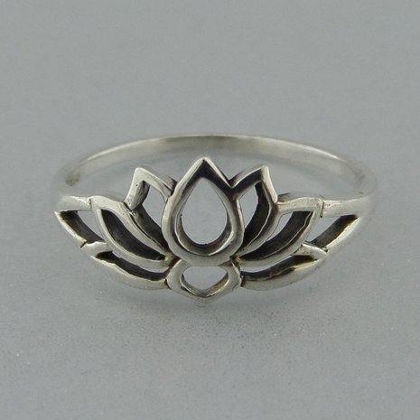 Zilveren Ring Lotus   