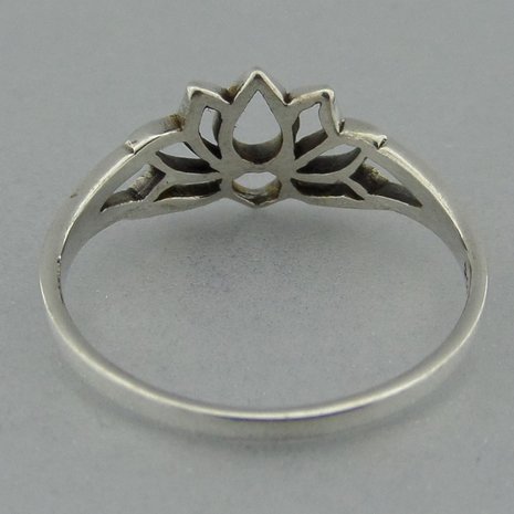 Zilveren Ring Lotus   