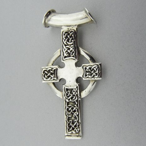 Zilveren Hanger Keltisch Kruis aan Buis  