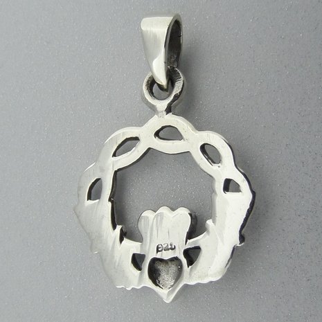 Zilveren Hanger Keltische Claddagh met Infinity   