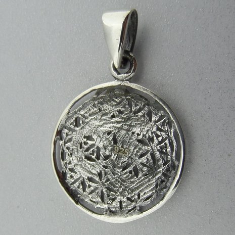 Zilveren Hanger Ohm op Flower of Life  