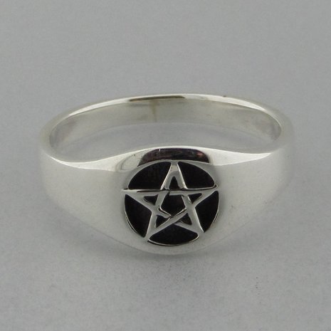 Zilveren Ring Pentagram