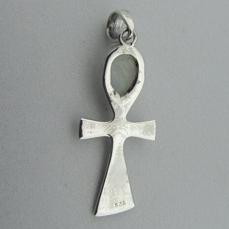 Zilveren Hanger Ankh met Maansteen 