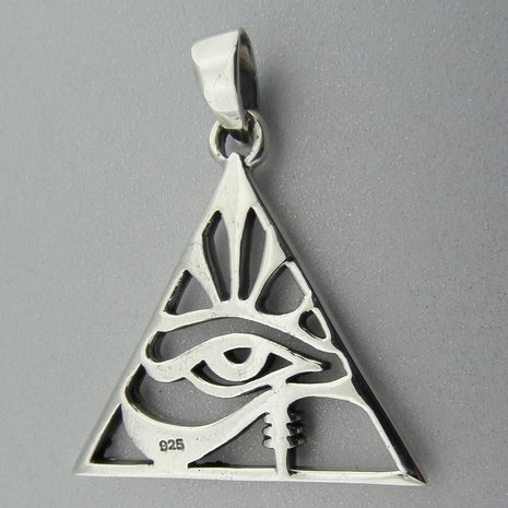 Zilveren Hanger Oog van Horus in Pyramide 