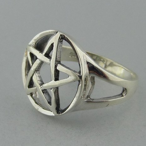 Zilveren Ring Pentagram