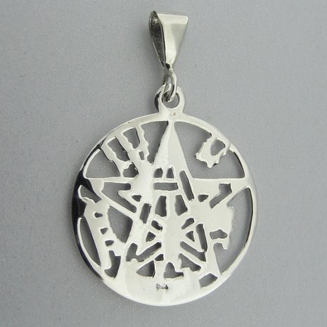 Zilveren Hanger Tetragrammaton Pentagram     