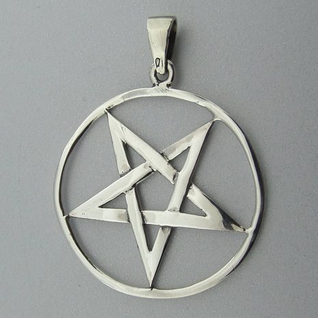 Zilveren Hanger Pentagram Omgekeerd  