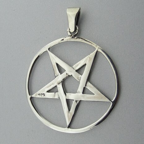 Zilveren Hanger Pentagram Omgekeerd  