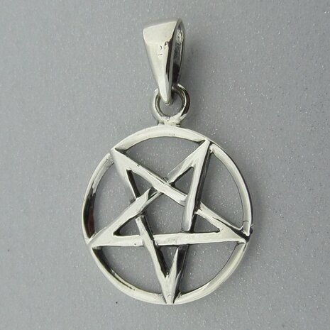 Zilveren Hanger Pentagram Omgekeerd  