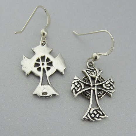 Zilveren Oorbel Keltische Kruis   