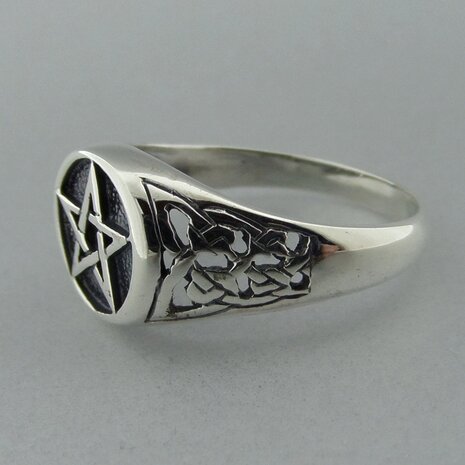 Zilveren Ring Pentagram  