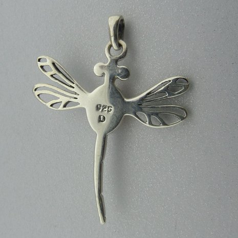 Zilveren Hanger Libelle met Barnsteen  