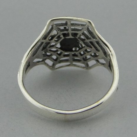 Zilveren Ring Spin in Web   