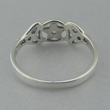 Zilveren Ring Pentagram met Keltische Triquetra   