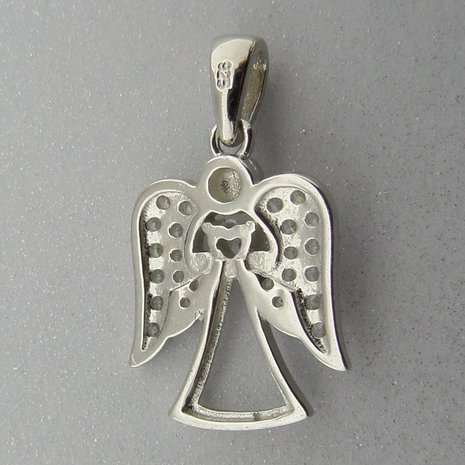 Zilveren Hanger Engel met Zirkonia  