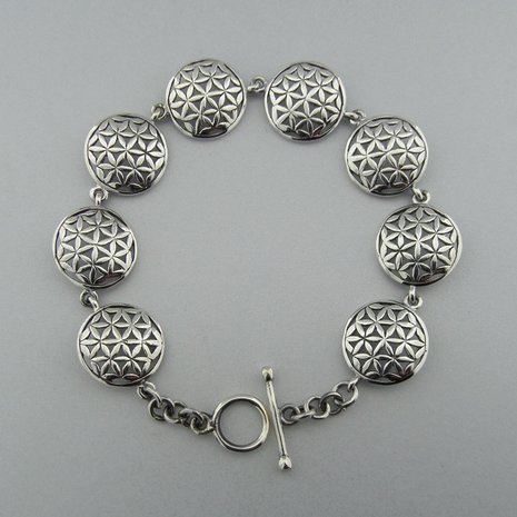 Zilveren Armband Flower of Life  21 cm  