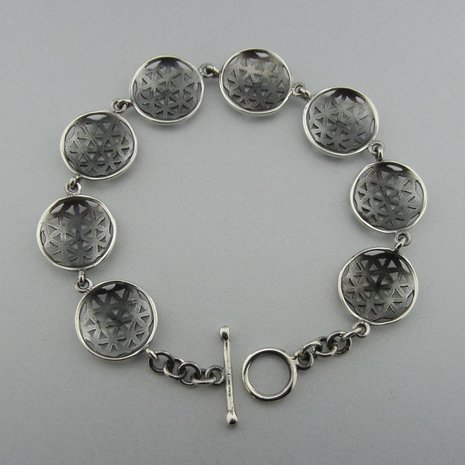 Zilveren Armband Flower of Life  21 cm  