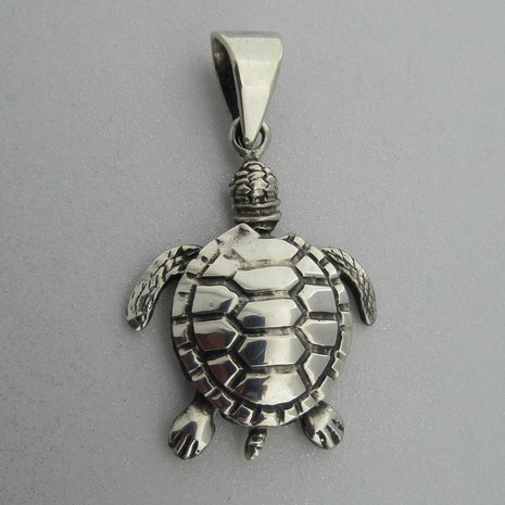 Zilveren Hanger Beweegbare Schildpad  