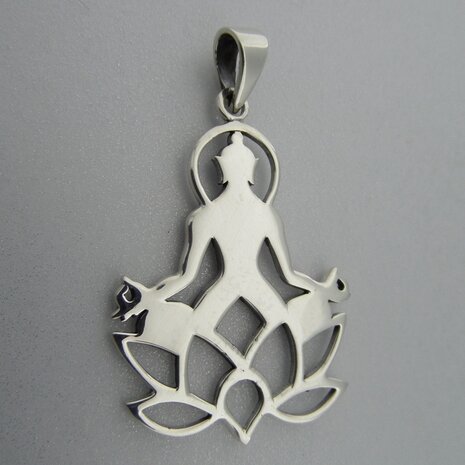 Zilveren Hanger Chakra op Lotus  