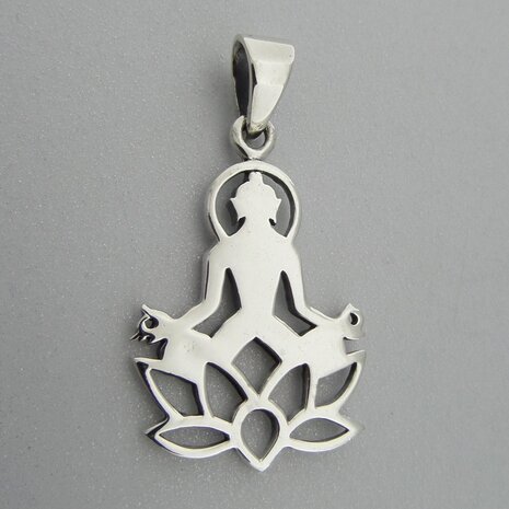 Zilveren Hanger Chakra op Lotus  