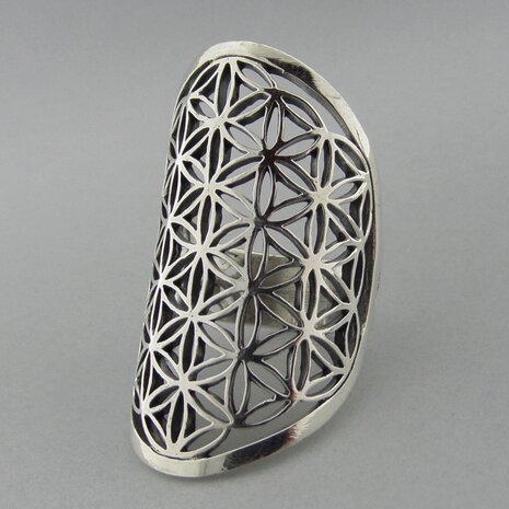 Zilveren Ring Flower of Life   