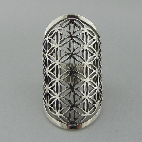 Zilveren Ring Flower of Life   