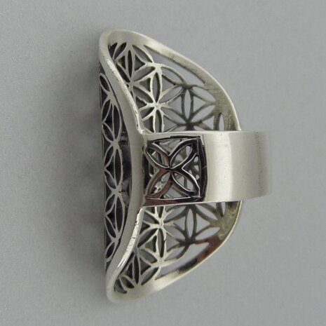 Zilveren Ring Flower of Life   