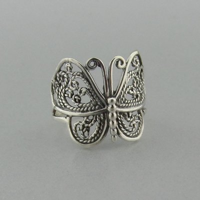 Zilveren Ring Vlinder