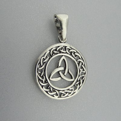 Zilveren Hanger Keltische Cirkel met Triquetra