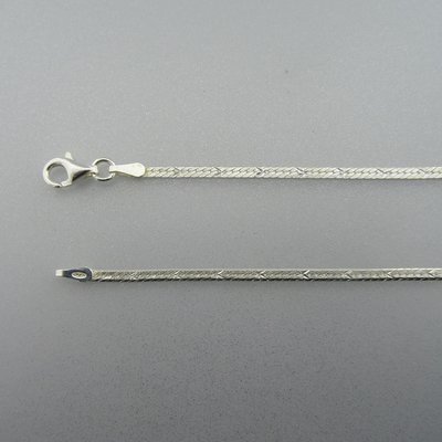 Zilveren Ketting plat 42 cm