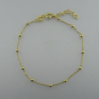 Zilveren Armband Bolletjes Verguld met 0.5 Micron 18K