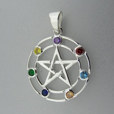 Zilveren Hanger Pentagram in Chakra