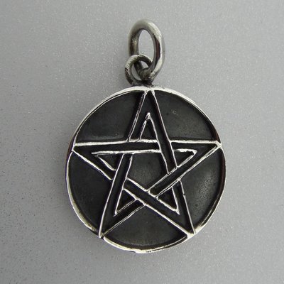 Zilveren Hanger Pentagram Geoxideerd