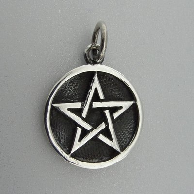 Zilveren Hanger Pentagram Geoxideerd