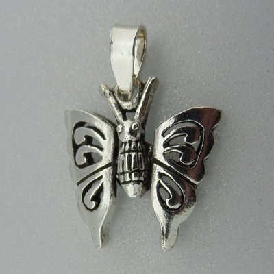 Zilveren Hanger Vlinder Beweegbaar